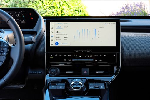 Große Touchscreen dominiert den  Innenraum. Foto: Subaru